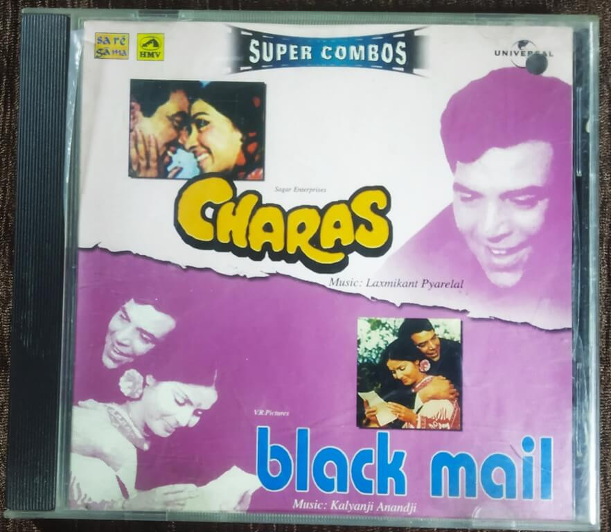 Charas (1976) Laxmikant-Pyarelal / Black Mail (1973) Kalyanji-Anandji Pre-Owned Universal-HMV Super Combo Audio CD
