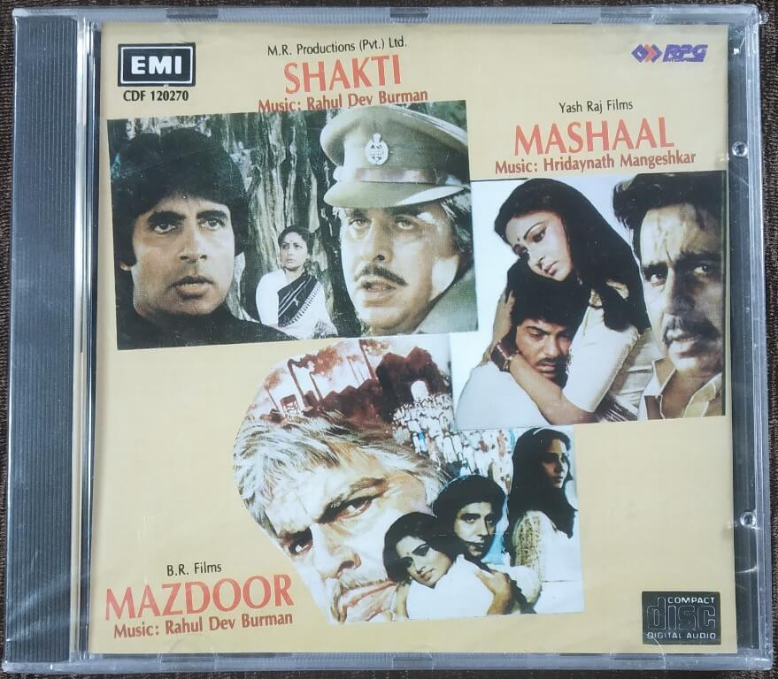 Shakti (1982) Rahul Dev Burman / Mashaal (1983) Hridaynath Mangeshkar / Mazdoor (1983) Rahul Dev Burman Pre-Owned EMI Imported Audio CD