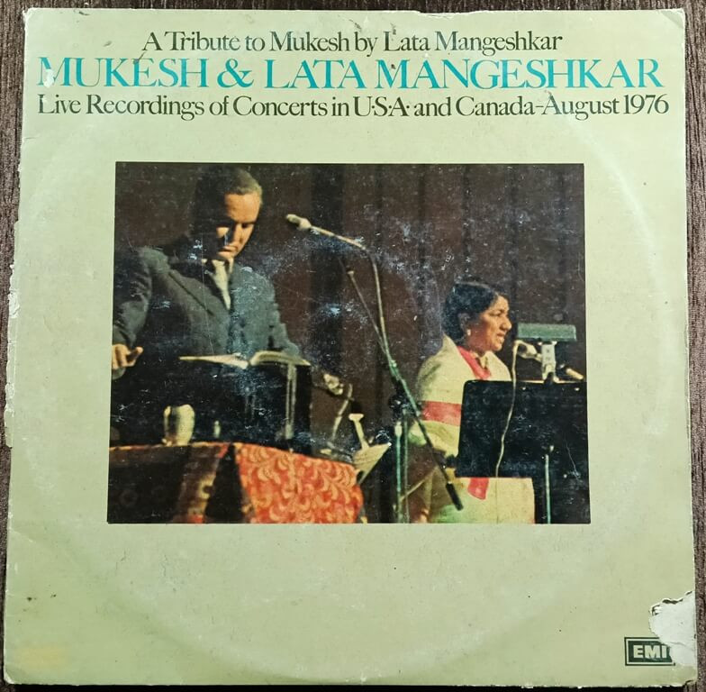 Mukesh & Lata Mangeshkar – A Tribute To Mukesh By Lata Mangeshkar (Live Recordings Of Concerts In U.S.A. And Canada-August 1976) (1977) Pre-Owned Vinyl, HMV 12" Double Gatefold sleeve LP Record Set