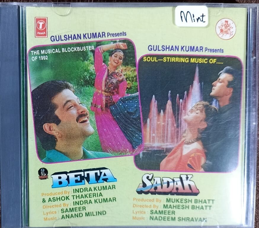 Beta (1992) Anand-Milind / Sadak (1991) Nadeem-Shravan Pre-Owned Audio CD