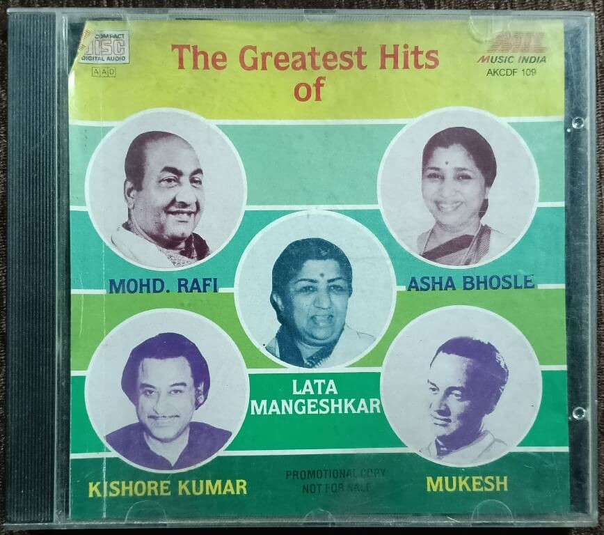 Mohd Rafi Asha Bhosle Mukesh Kishore Kumar Lata Mangeshkar - Greatest Hits Of Mohd Rafi Asha Bhosle Mukesh Kishore Kumar Lata Mangeshkar (1991) Bollywood OST Compilation Pre-Owned Music India Audio CD