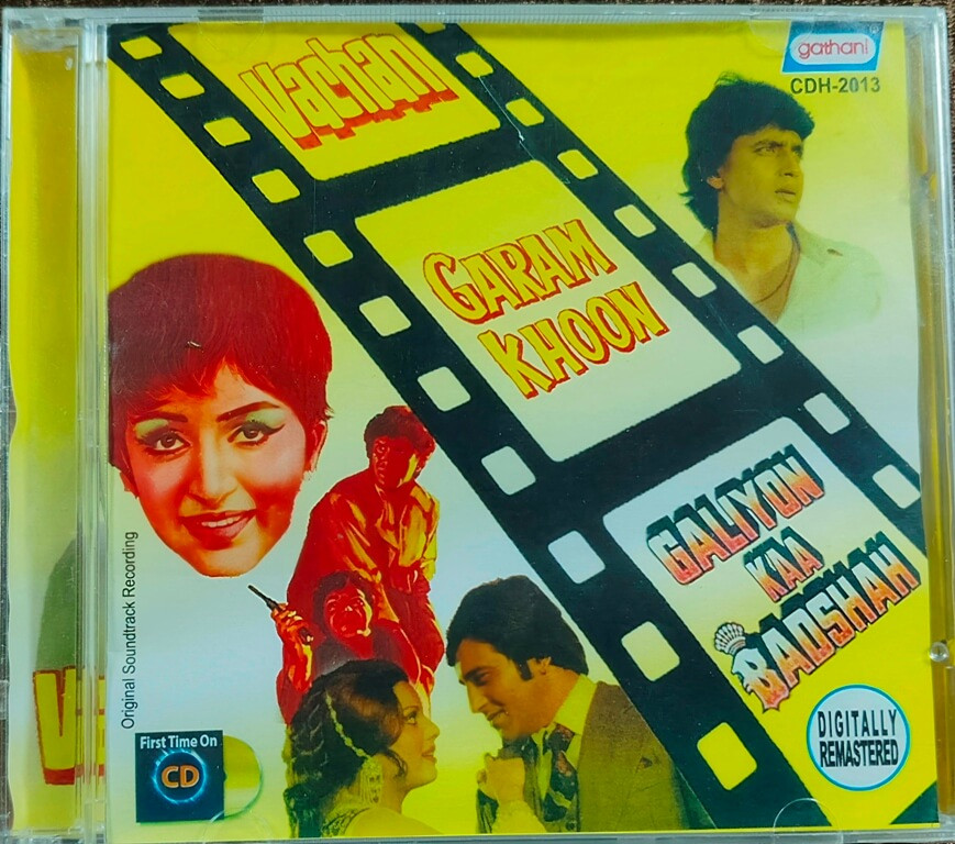 Vachan (1974) Shankar-Jaikishan / Garam Khoon (1980) Shankar-Jaikishan / Galiyon Kaa Badshah (1989) Kalyanji-Anandji Pre-Owned Gathani Audio CD
