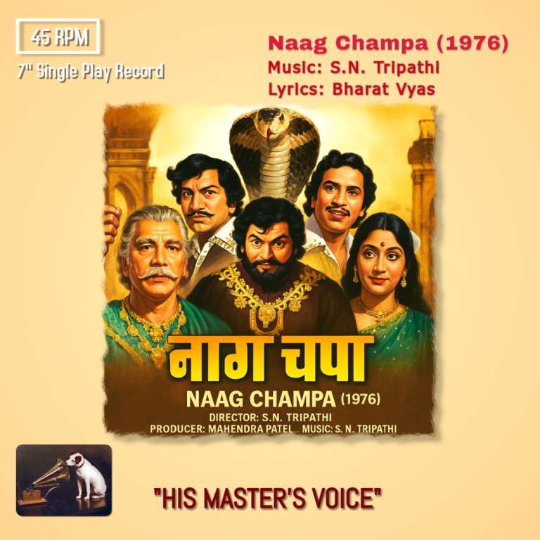 Naag Champa (1976) S.N. Tripathi Pre-Owned HMV Vinyl, 7" HMV Red Dog SP Record