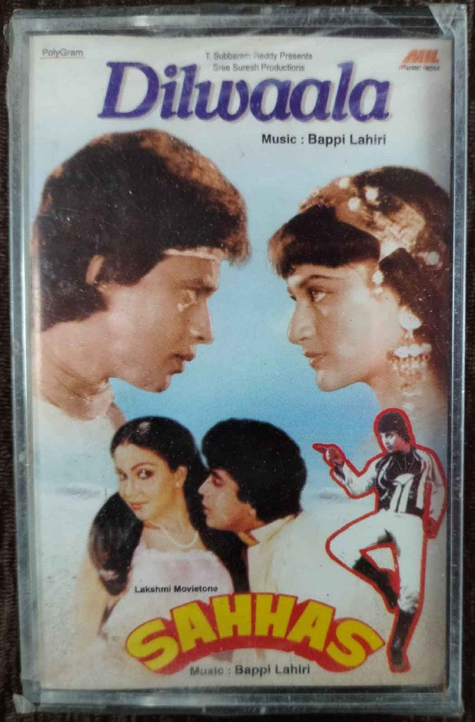 Dilwaala (1985) Bappi Lahiri / Sahhas(1981) Bappi Lahiri Pre-Owned Music India, Polygram Audio Cassette