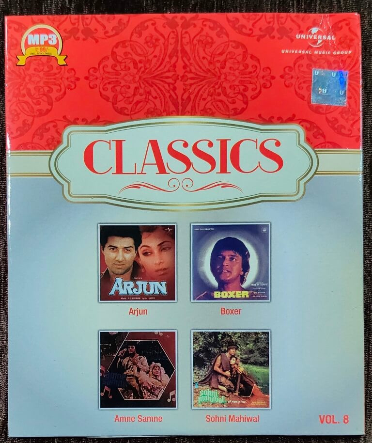 Classics -  Arjun (1985) R. D. Burman / Boxer (1984) R. D. Burman / Aamne Samne (1982) R. D. Burman / Sohni Mahiwal (1984) Anu Malik Pre-Owned Universal MP3 CD