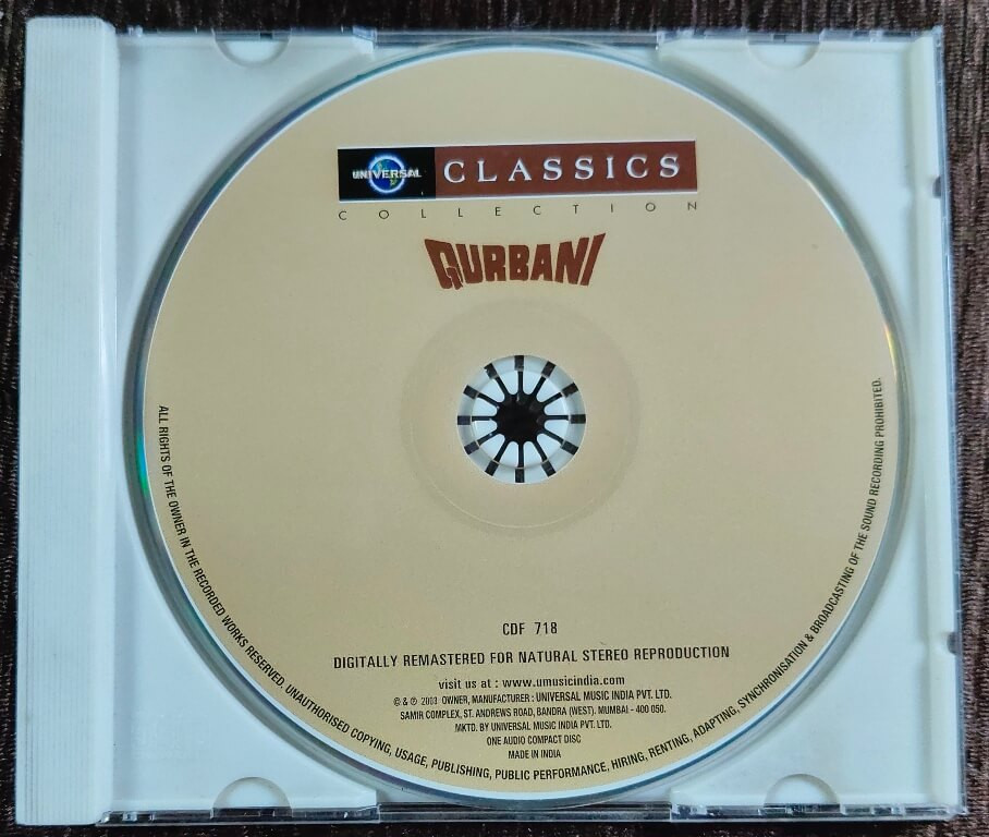 Qurbani (1979) Kalyanji-Anandji, Biddu Pre-Owned Universal Audio CD
