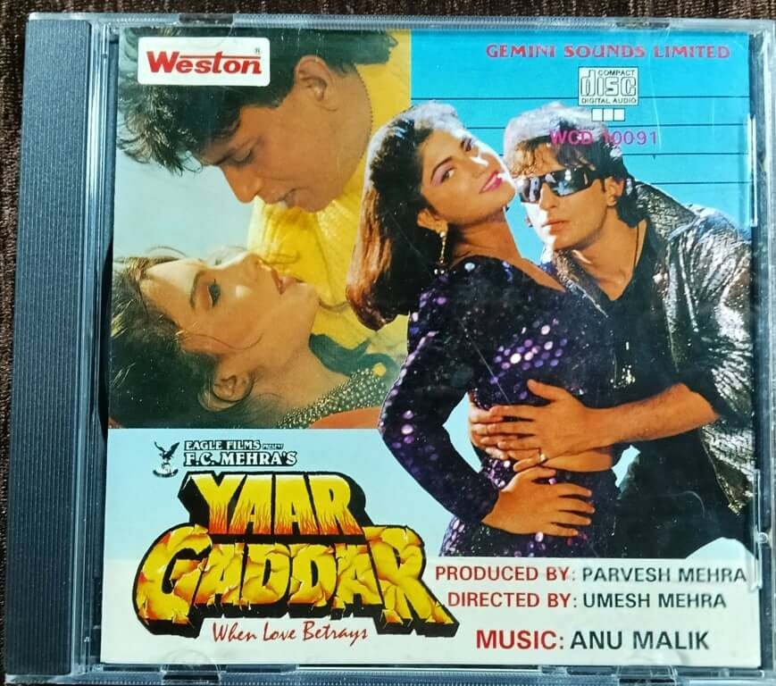 Yaar Gaddar - When Love Betrays (1994) Anu Malik Pre-Owned Weston Audio CD