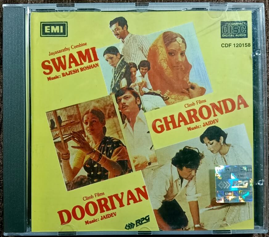 Swami (1977) Rajesh Roshan / Gharonda (1977) Jaidev / Dooriyan (1979) Jaidev Pre-Owned EMI Imported  Audio CD