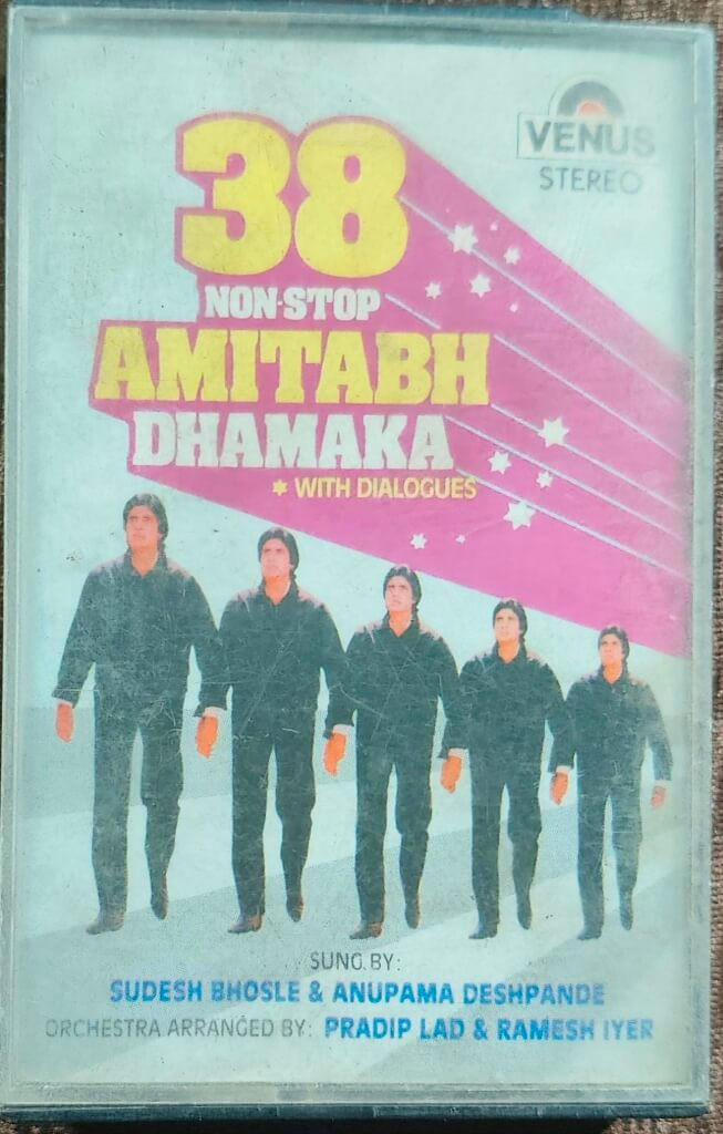 Sudesh Bhosle & Anupama Deshpande – 38 Non-Stop Amitabh Dhamaka (1990) Bollywood Non Stop OST Compilation Pre-Ownd Venus Audio Cassette