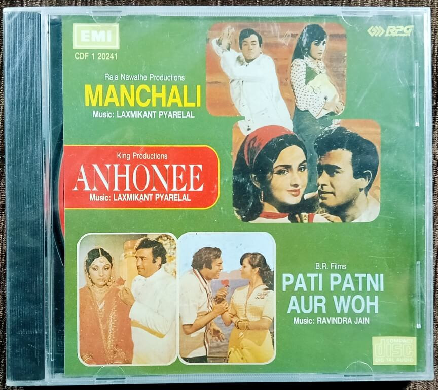 Manchali (1973) Laxmikant-Pyarelal / Anhonee (1973) Laxmikant-Pyarelal / Pati Patni Aur Woh (1978) Ravindra Jain Pre-Owned Imported Audio CD