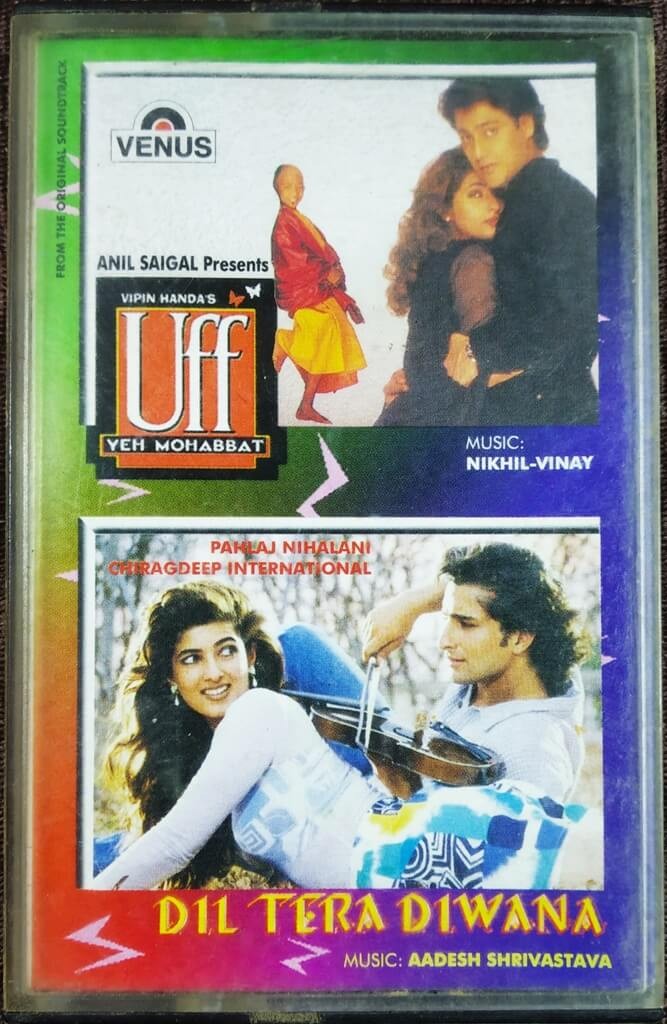Uff Yeh Mohabbat (1996) Nikhil-Vinay / Dil Tera Diwana (1996) Aadesh Shrivastava Pre-Owned Venus Audio Cassette