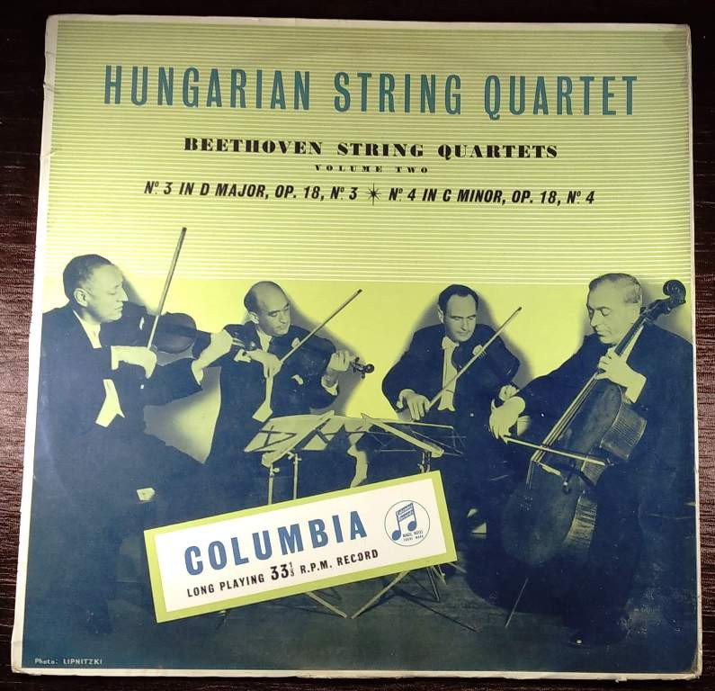Beethoven, Hungarian String Quartet  – String Quartets Volume Two • No. 3 In D Major, Op. 18, No. 3 / No. 4 In C Minor, Op. 18, No. 4 (1960) Pre-Owned Vinyl, 12" LP Record